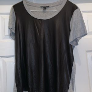 Leather/cotton top